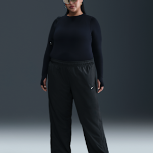 nike sportswear classic Женские брюки с открытой кромкой со средней посадкой (большие размеры)