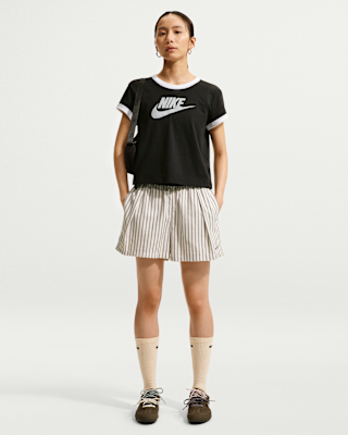 nike sportswear chill poplin Женские свободные шорты в полоску со средней посадкой nike sportswear chill poplin Женские свободные шорты в полоску со средней посадкой