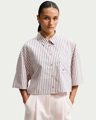 nike sportswear chill poplin Женский полосатый топ оверсайз nike sportswear chill poplin Женский полосатый топ оверсайз