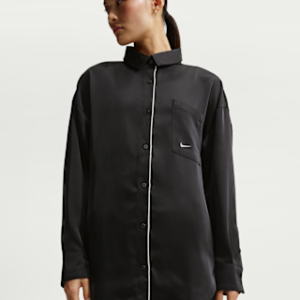 nike sportswear Женский атласный топ оверсайз с длинными рукавами