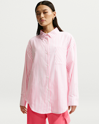nike sportswear chill poplin Женский тканый топ в полоску оверсайз с длинными рукавами nike sportswear chill poplin Женский тканый топ в полоску оверсайз с длинными рукавами