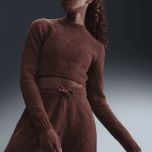 nike sportswear phoenix cozy bouclé Женский узкий вязаный топ с длинными рукавами