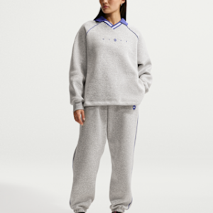 nike sportswear phoenix fleece Женские брюки оверсайз с завышенной талией и рисунком
