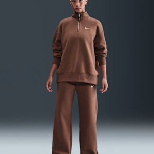 nike sportswear phoenix fleece Женские широкие спортивные штаны с высокой талией