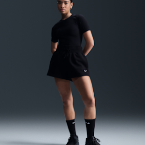 nike sportswear phoenix fleece Женские свободные шорты с высокой талией