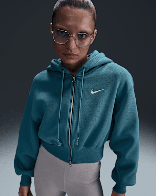nike sportswear phoenix fleece Женская свободная укороченная толстовка с молнией во всю длину nike sportswear phoenix fleece Женская свободная укороченная толстовка с молнией во всю длину