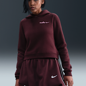 Витрина nike sportswear phoenix fleece Женская укороченная толстовка с капюшоном