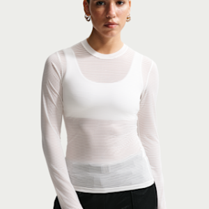 nike sportswear Женский облегающий прозрачный топ с длинными рукавами