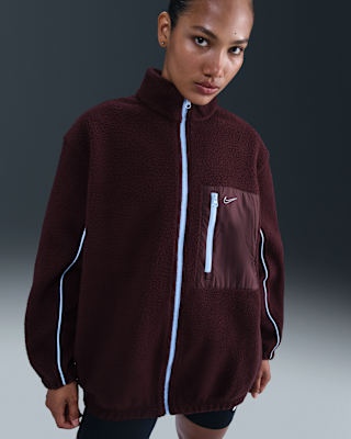 nike sportswear Женская флисовая куртка с высоким ворсом и молнией во всю длину nike sportswear Женская флисовая куртка с высоким ворсом и молнией во всю длину