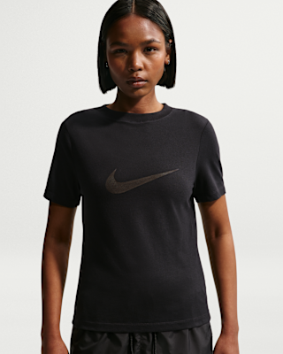nike sportswear Женский узкий топ с короткими рукавами и логотипом burnout nike sportswear Женский узкий топ с короткими рукавами и логотипом burnout