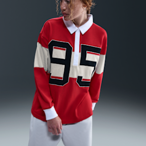 nike sportswear Женская футболка поло с длинными рукавами и графическим рисунком