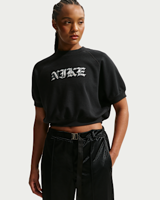 nike sportswear Женская свободная толстовка с круглым вырезом и короткими рукавами из френч терри nike sportswear Женская свободная толстовка с круглым вырезом и короткими рукавами из френч терри