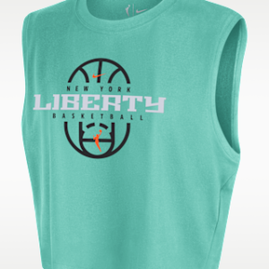 Home new york liberty Женская укороченная футболка без рукавов nike wnba authentic