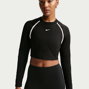 nike sportswear Женский облегающий укороченный топ с длинными рукавами