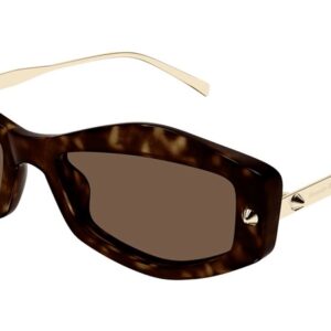 alexander mcqueen brown geometric ladies sunglasses am0482s 002 55