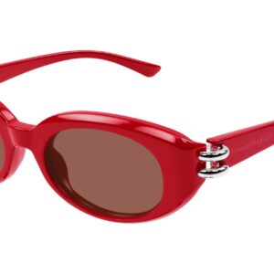 alexander mcqueen burgundy oval ladies sunglasses am0469s 003 50