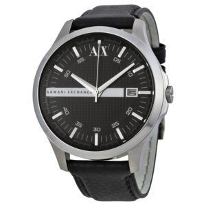 armani exchange armani ax exchange whitman black dial black leather men's watch ax2101
