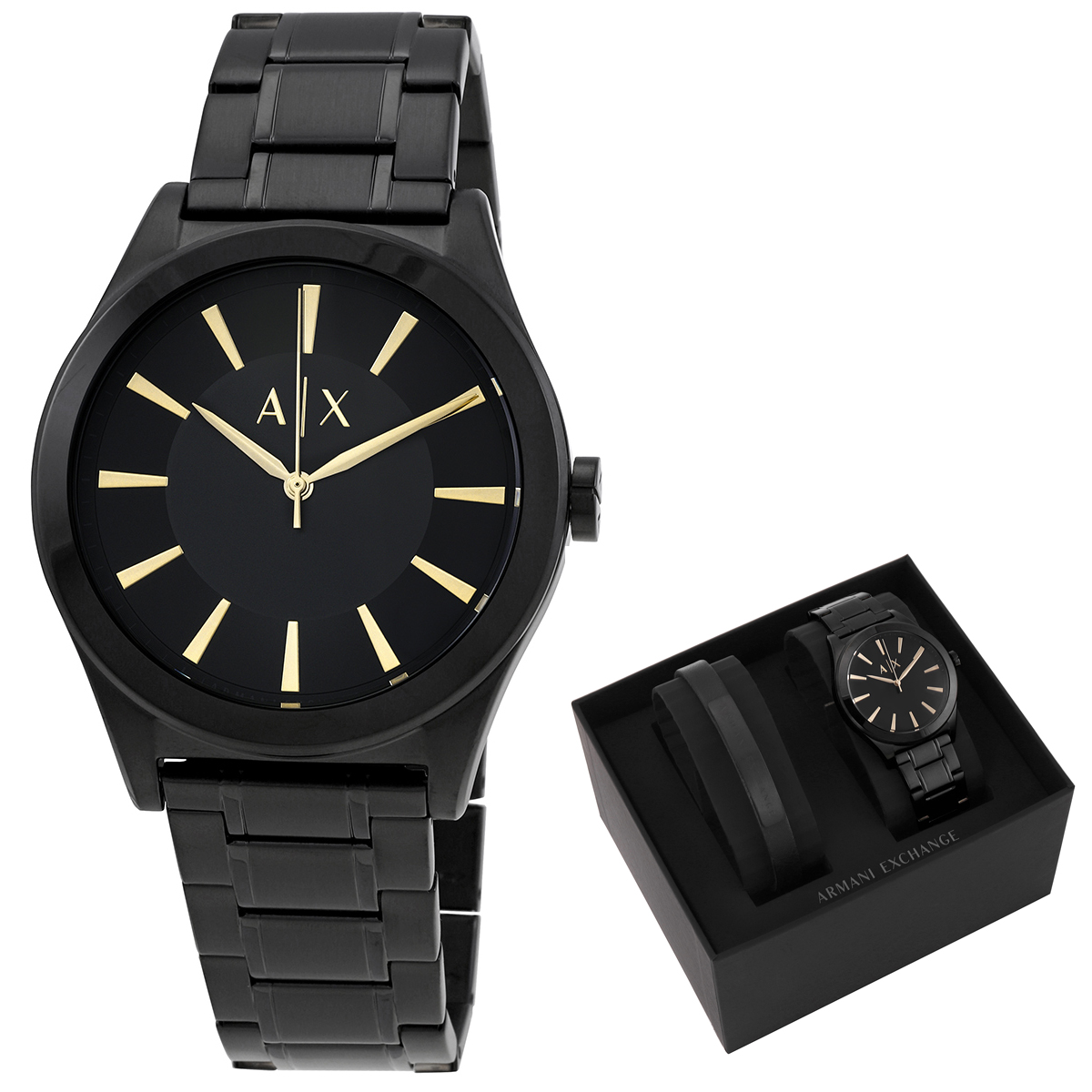 armani exchange active black dial men's gift set ax7102 armani exchange active black dial men's gift set ax7102
