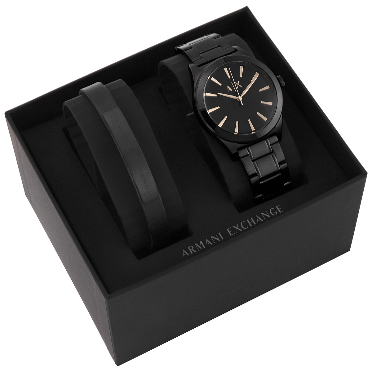 armani exchange active black dial men's gift set ax7102 armani exchange active black dial men's gift set ax7102