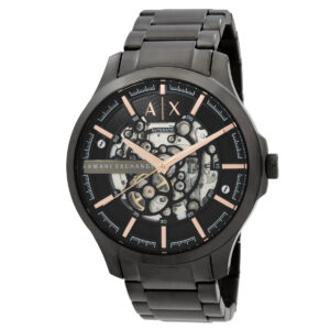 armani exchange automatic black dial men's watch ax2458