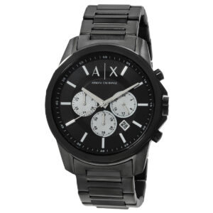 armani exchange banks chronograph quartz black dial men's watch ax1765