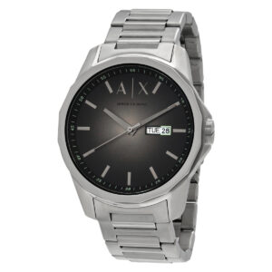 armani exchange banks quartz grey dial men's watch ax1764