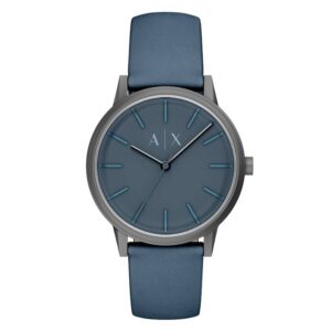 armani exchange cayde quartz blue dial men's watch ax2767