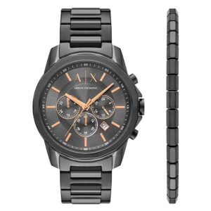 Home armani exchange chronograph quartz men's watch and bracelet gift set ax7170set