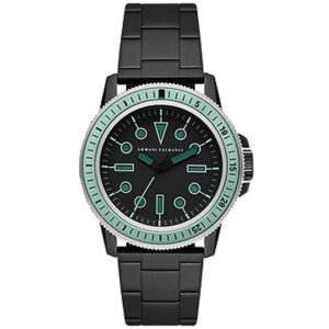 armani exchange classic quartz black dial men's watch ax1858