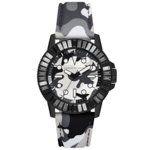 armani exchange classic quartz crystal black, grey and white dial men's watch ax1856