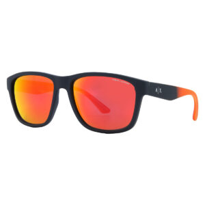 Home armani exchange dark violet mirror red square men's sunglasses ax4135s 81816q 59