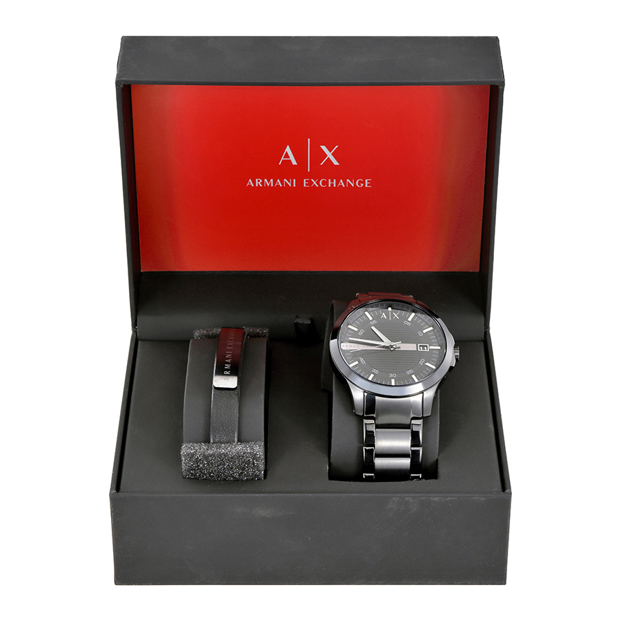 armani exchange hampton black dial men's gift set ax7101 armani exchange hampton black dial men's gift set ax7101