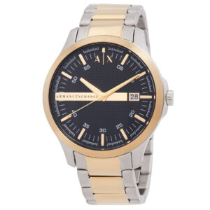 armani exchange hampton quartz black dial men's watch ax2453