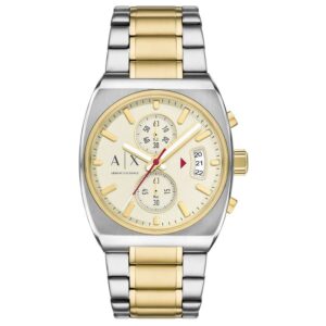 armani exchange oliver chronograph quartz white dial men's watch ax2821