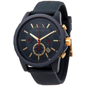 armani exchange outerbanks chronograph quartz blue dial men's watch ax1335