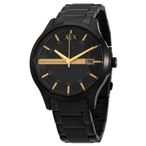 armani exchange quartz black dial men's watch ax2413