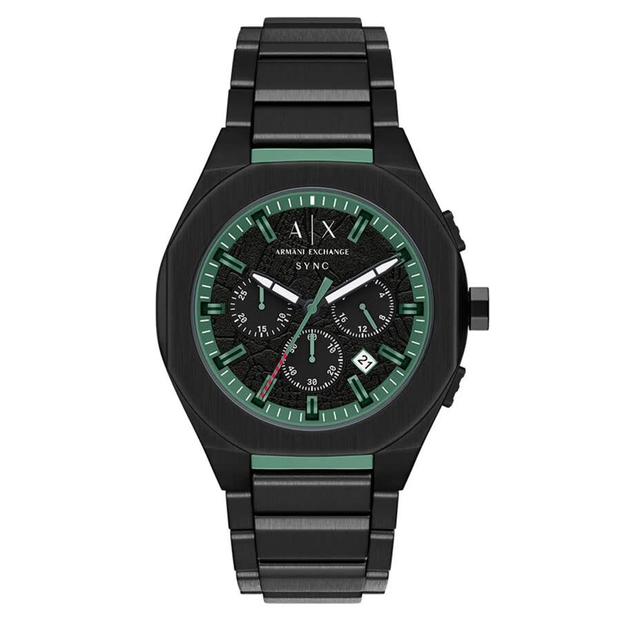 armani exchange sync chronograph quartz black dial men's watch ax4294 armani exchange sync chronograph quartz black dial men's watch ax4294