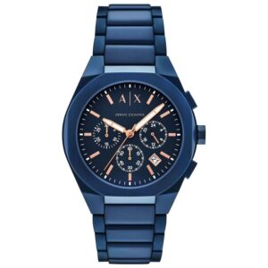 armani exchange sync chronograph quartz blue dial men's watch ax4189