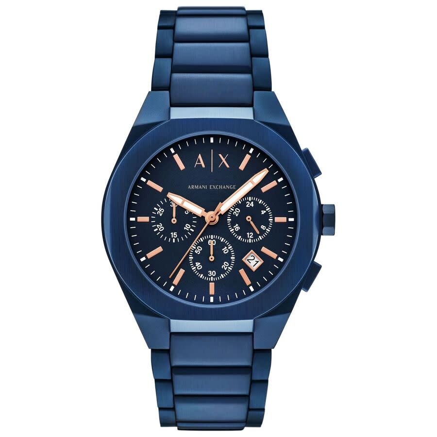 armani exchange sync chronograph quartz blue dial men's watch ax4189 armani exchange sync chronograph quartz blue dial men's watch ax4189