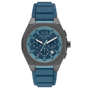 Home armani exchange sync chronograph quartz blue dial men's watch ax4291