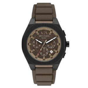 armani exchange sync chronograph quartz brown dial men's watch ax4293