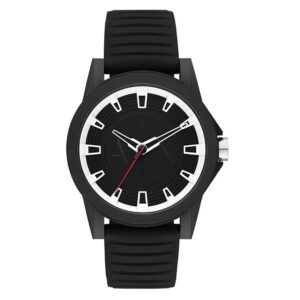 armani exchange three hand quartz black dial men's watch ax2520