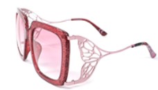 betsey johnson burgundy gradient square ladies sunglasses 10262558.cgr brybrg