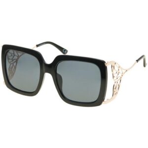 betsey johnson betsy johnson smoke square ladies sunglasses 10260844.lts blksmk