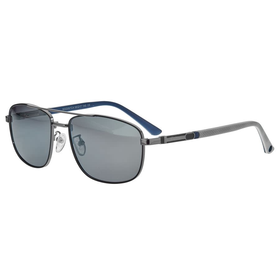 breed men's gunmetal rectangular sunglasses bsg067c4 breed men's gunmetal rectangular sunglasses bsg067c4