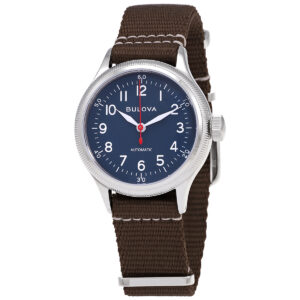 Home bulova automatic blue dial watch 96a282