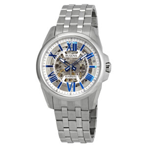 bulova classic automatic silver dial men's watch 96a187