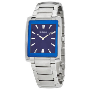 bulova classic blue dial men's watch 96a169