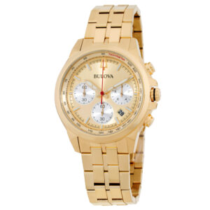 bulova classic chronograph quartz champagne dial men's watch 97b217