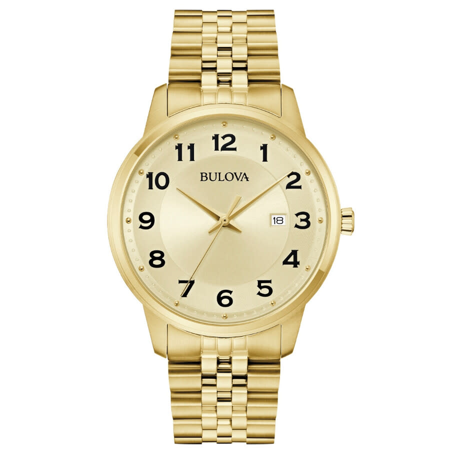 bulova classic gold tone dial men's watch 97b240 bulova classic gold tone dial men's watch 97b240